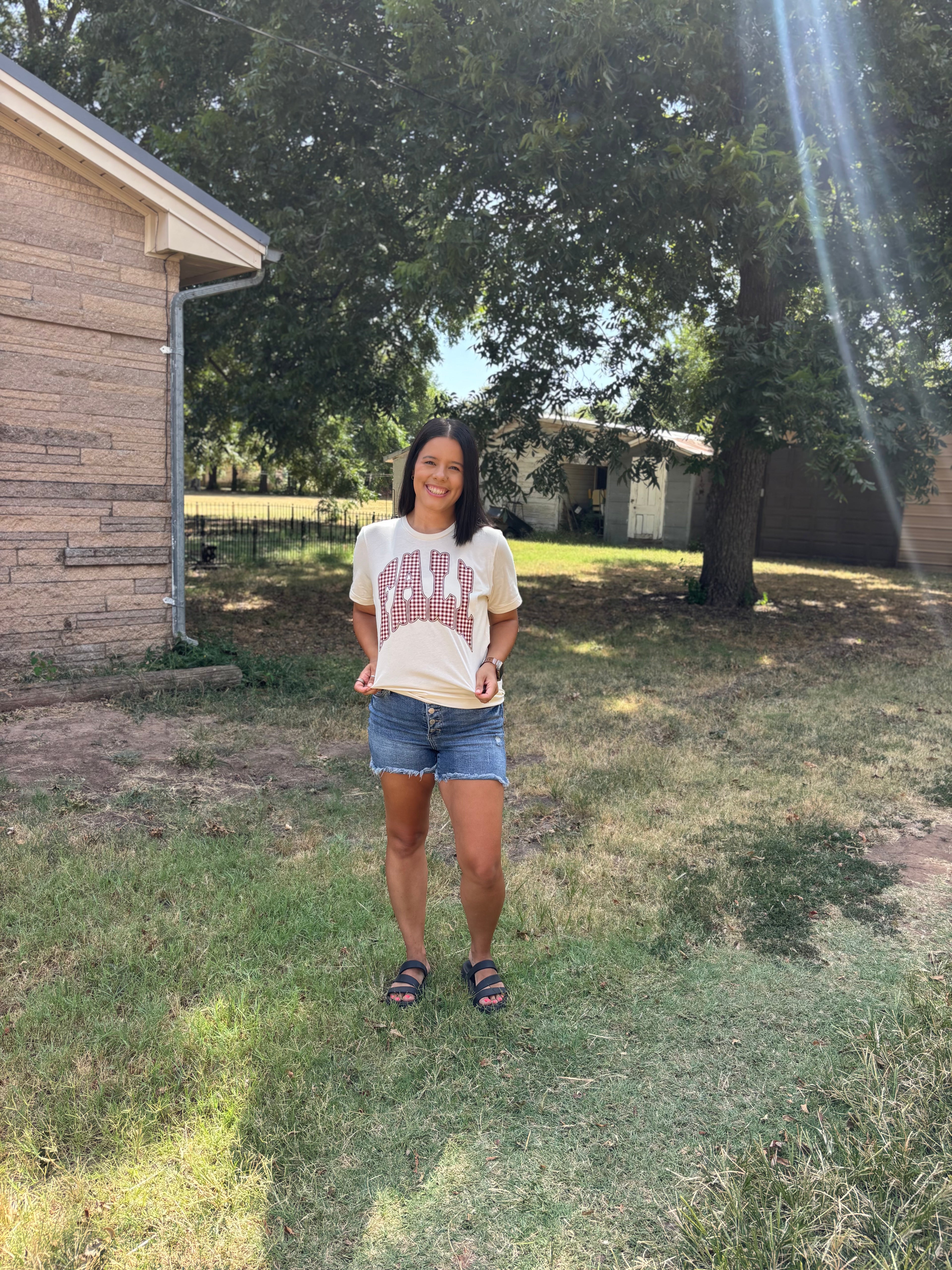 Fall Gingham Tee