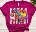 Boho Floral Striped T-shirt